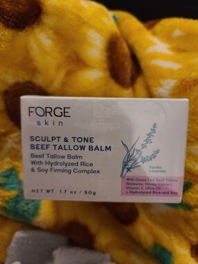 Forge Skin Sculpt & Tone Beef Tallow Balm in vanilla lavender scent.